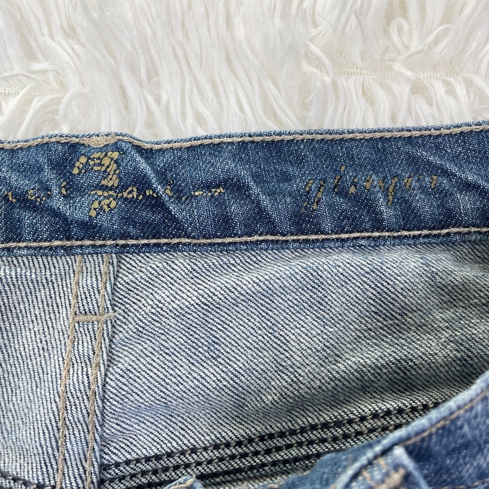 7 For All Mankind Pants Womens 31 Blue Ginger Flared Medium Wash Denim Jeans USA - Picture 3 of 15